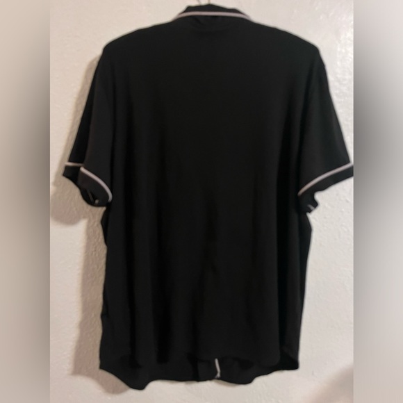 JP* Joyspun Black with Light Pink PipingButton Down Super Soft Pajama Top - Picture 3 of 3